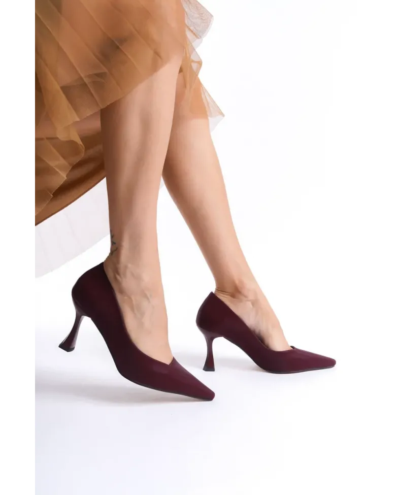 Kadın Bordo Saten Stiletto TR08MS27F