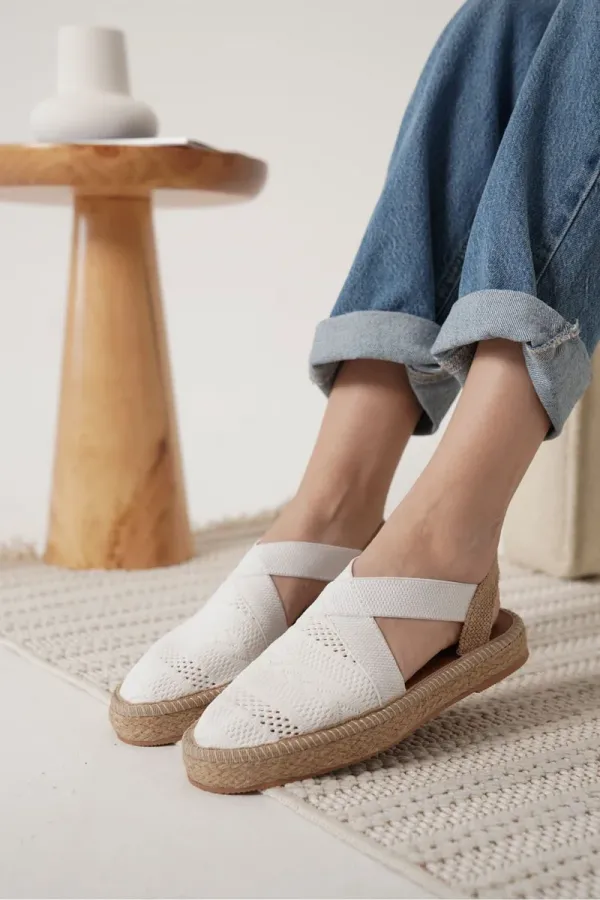 Kadın Beyaz Espadril Ayakkabı TR19MY01B