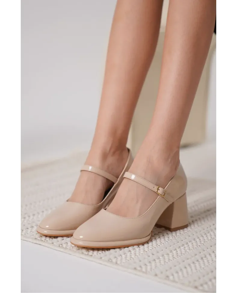 Nude Rugan Kadın Topuklu Ayakkabı TR18MS07B