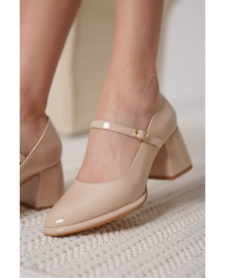 Nude Rugan Kadın Topuklu Ayakkabı TR18MS07B