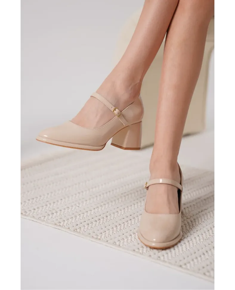 Nude Rugan Kadın Topuklu Ayakkabı TR18MS07B