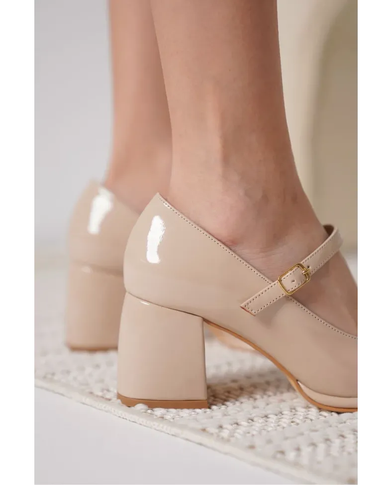 Nude Rugan Kadın Topuklu Ayakkabı TR18MS07B