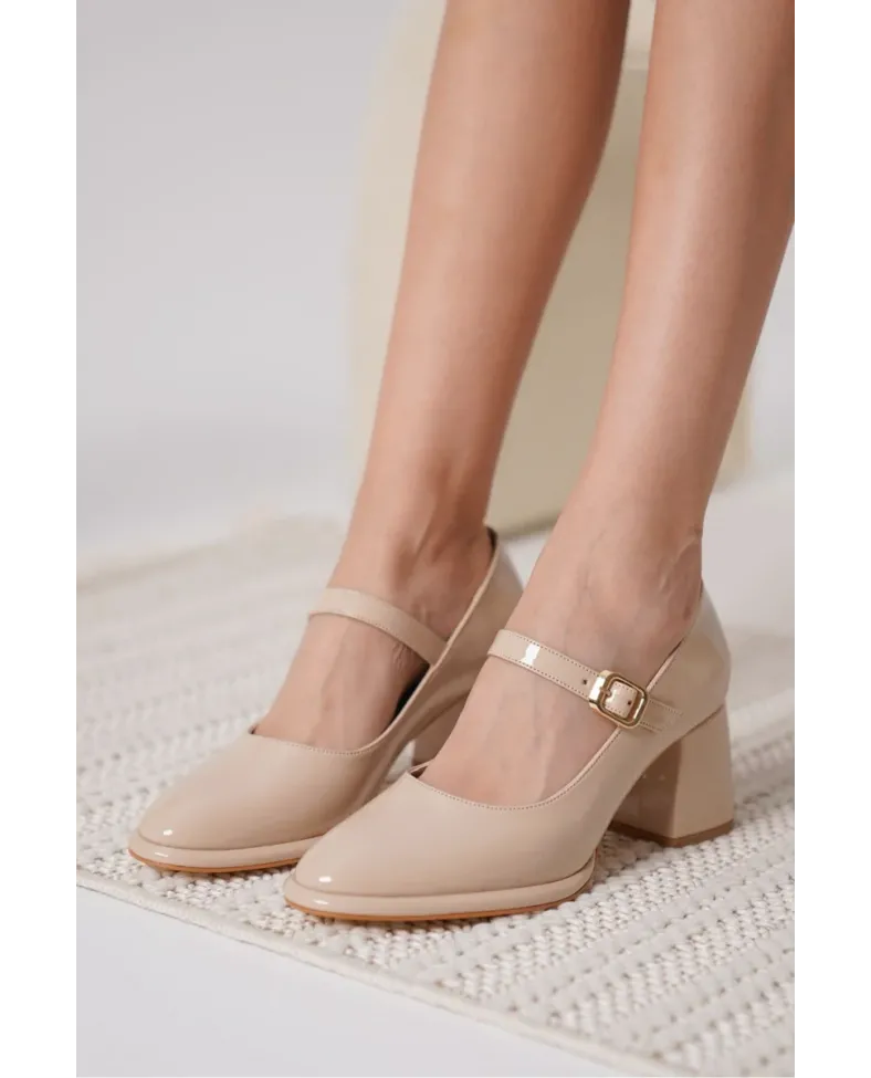 Nude Rugan Kadın Topuklu Ayakkabı TR18MS08B