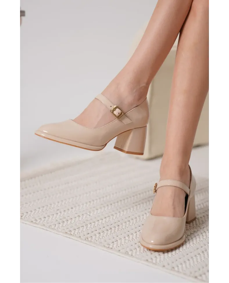 Nude Rugan Kadın Topuklu Ayakkabı TR18MS08B