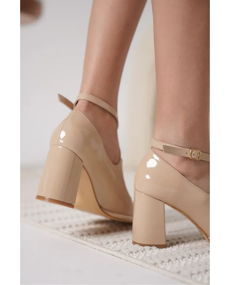 Nude Rugan Kadın Topuklu Ayakkabı TR18MS09B