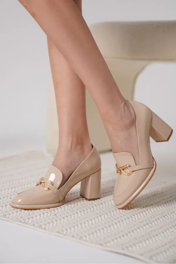 Nude Rugan Kadın Topuklu Ayakkabı TR18MS10B