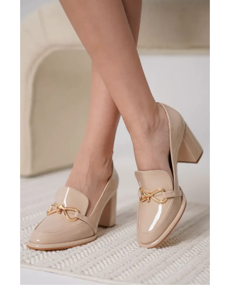 Nude Rugan Kadın Topuklu Ayakkabı TR18MS10B