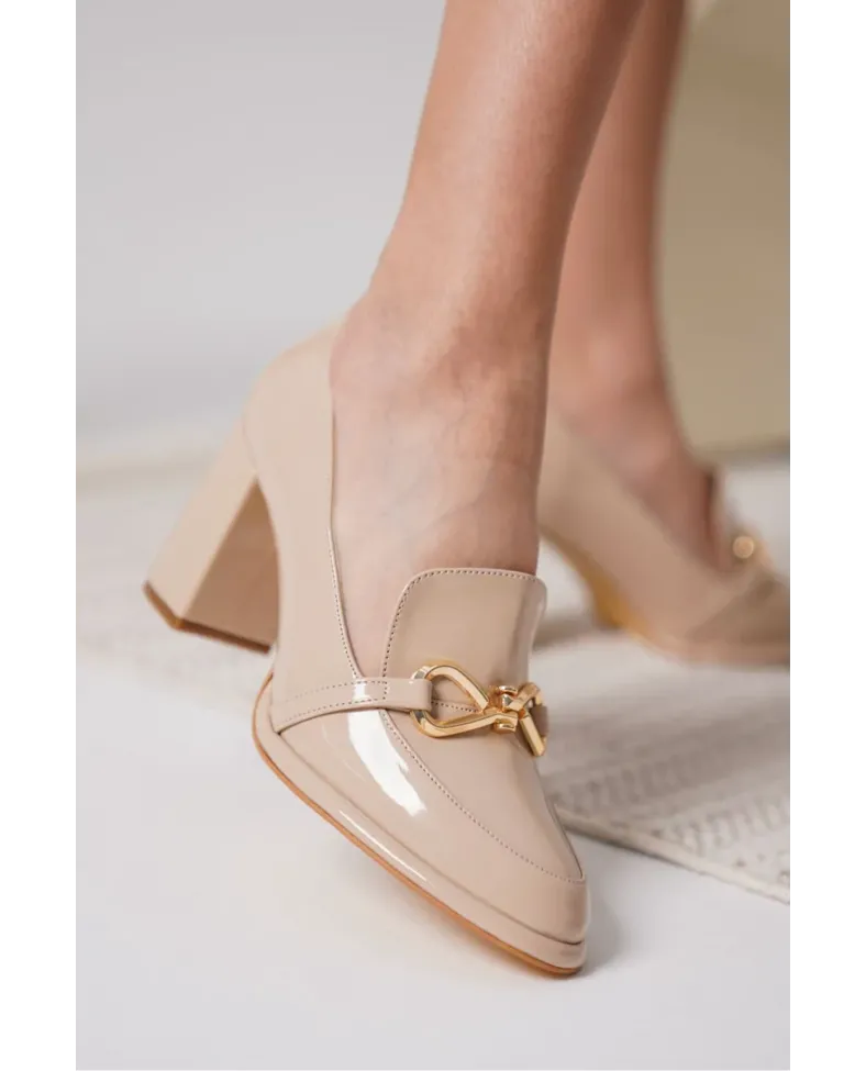 Nude Rugan Kadın Topuklu Ayakkabı TR18MS10B