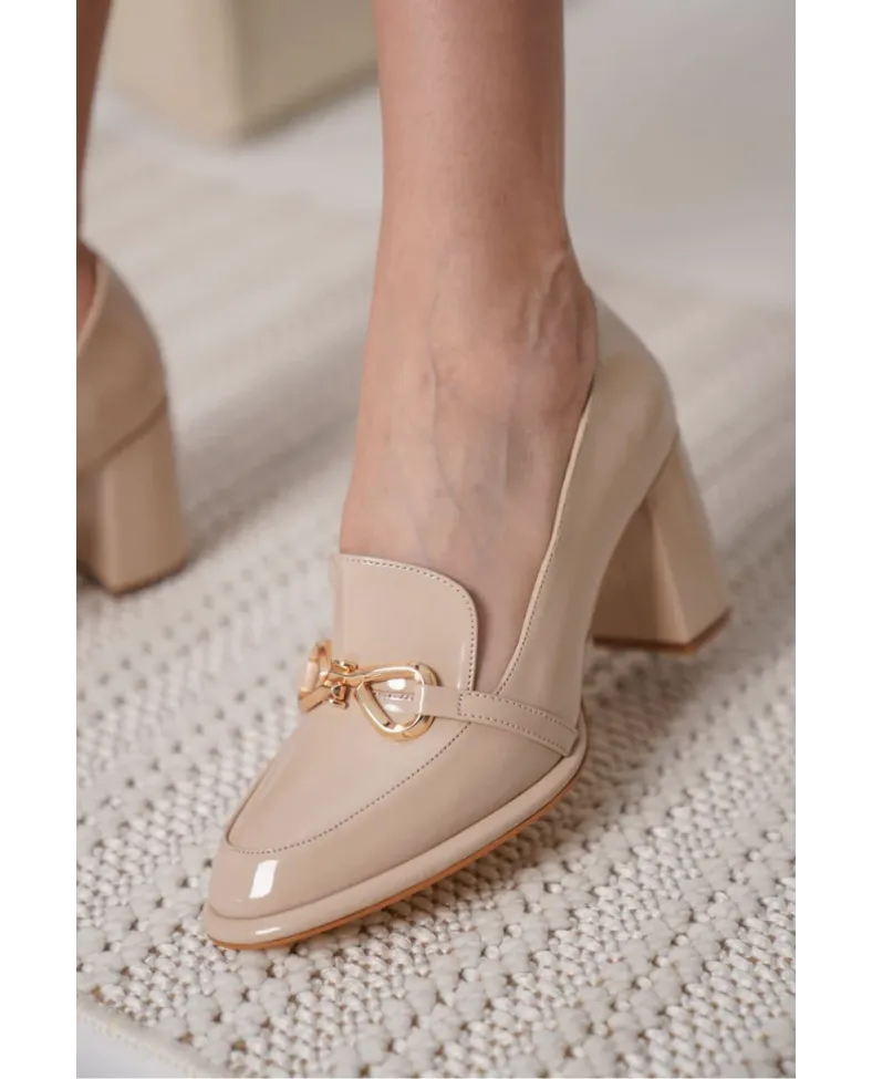 Nude Rugan Kadın Topuklu Ayakkabı TR18MS10B