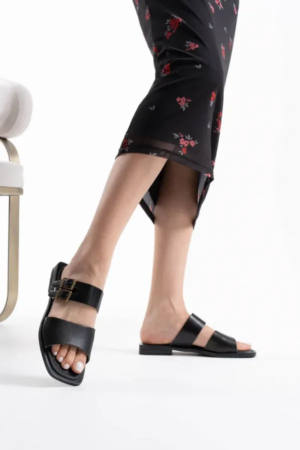 Siyah Hakiki Deri Terlik TR31MY33A