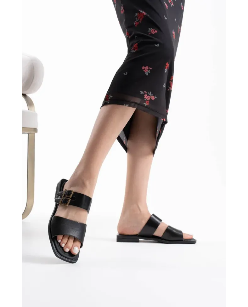 Siyah Hakiki Deri Terlik TR31MY33A