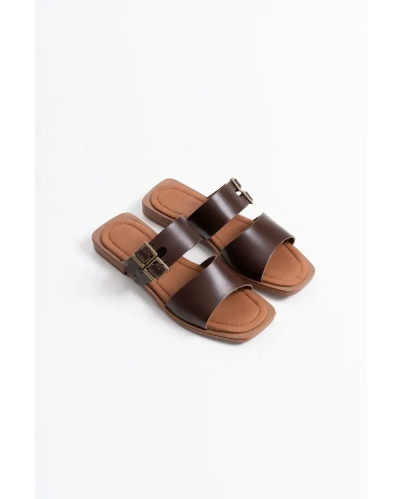 Acı Kahve Hakiki Deri Terlik TR31MY33D