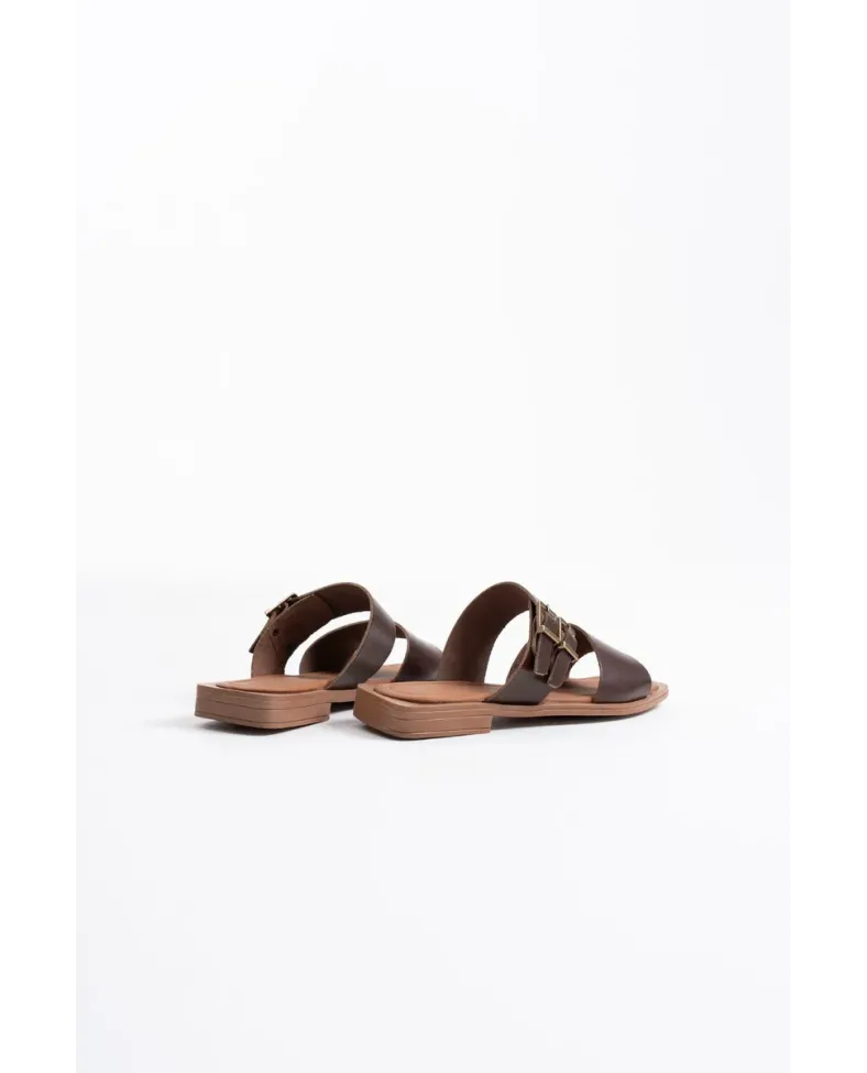 Acı Kahve Hakiki Deri Terlik TR31MY33D