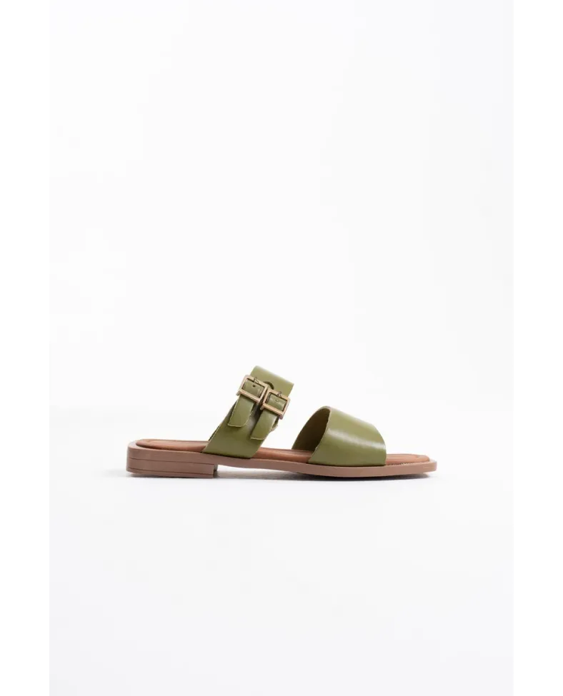 Haki Yeşili Hakiki Deri Terlik TR31MY33F