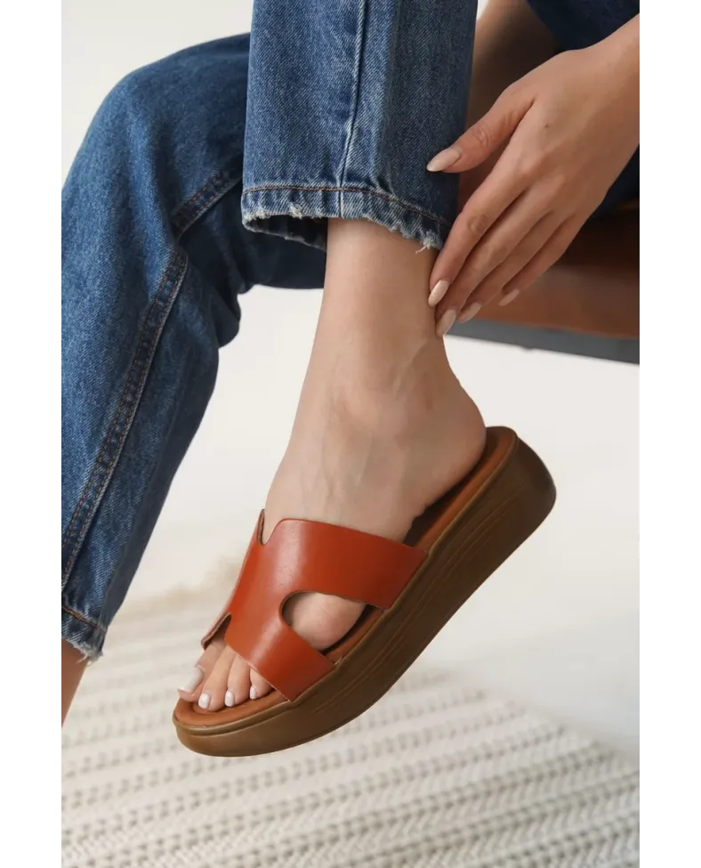 Kiremit Hakiki Deri Terlik TR31MY54F