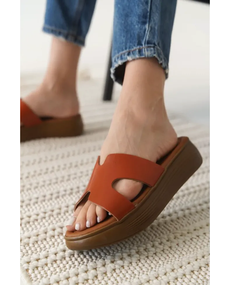 Kiremit Hakiki Deri Terlik TR31MY54F