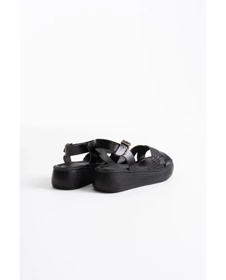Siyah Hakiki Deri Sandalet TR31MY58A