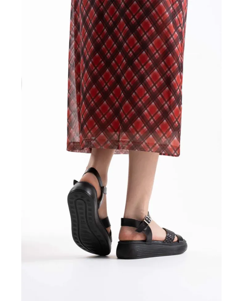 Siyah Hakiki Deri Sandalet TR31MY58A