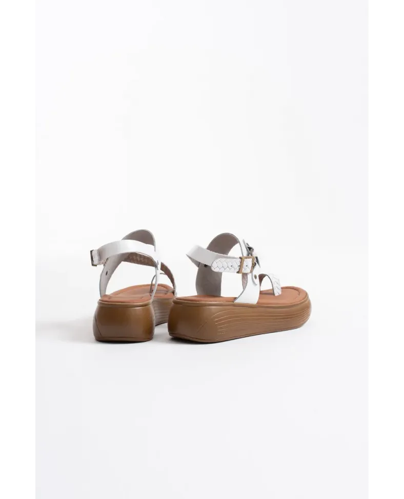 Beyaz Hakiki Deri Sandalet TR31MY64B