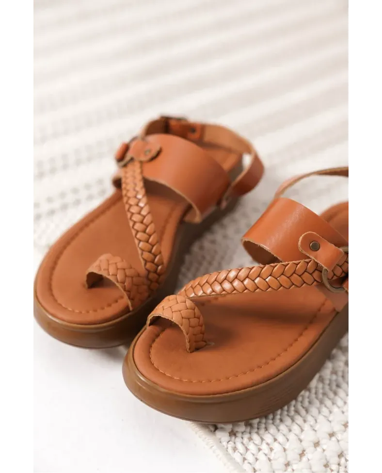 Taba Hakiki Deri Sandalet TR31MY64C