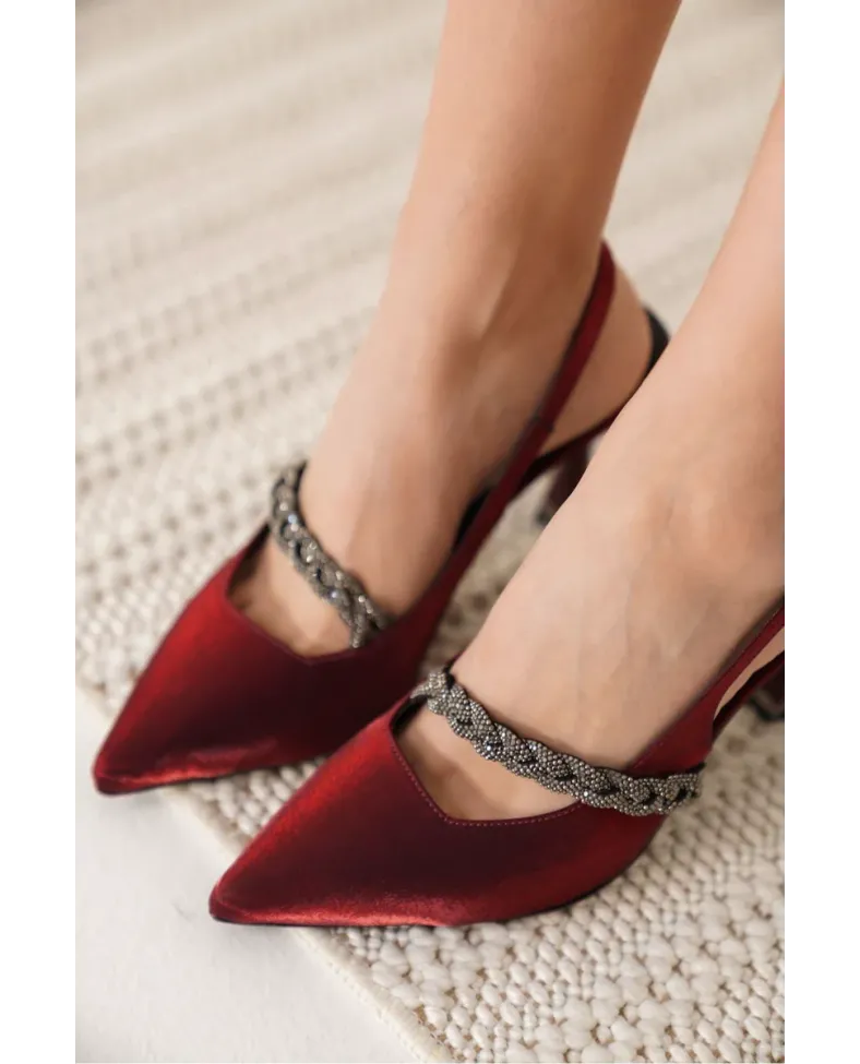 Kırmızı Kadın Topuklu Ayakkabı TR08MS36D