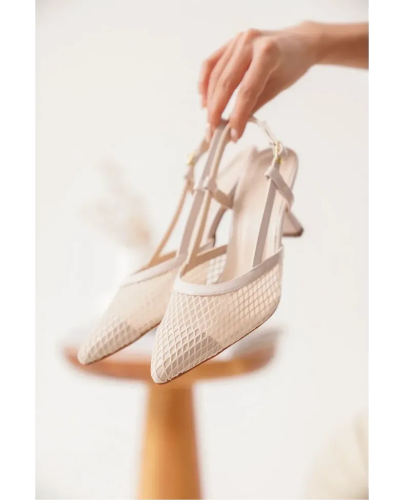 Kadın Bej Topuklu Ayakkabı TR08MS43B