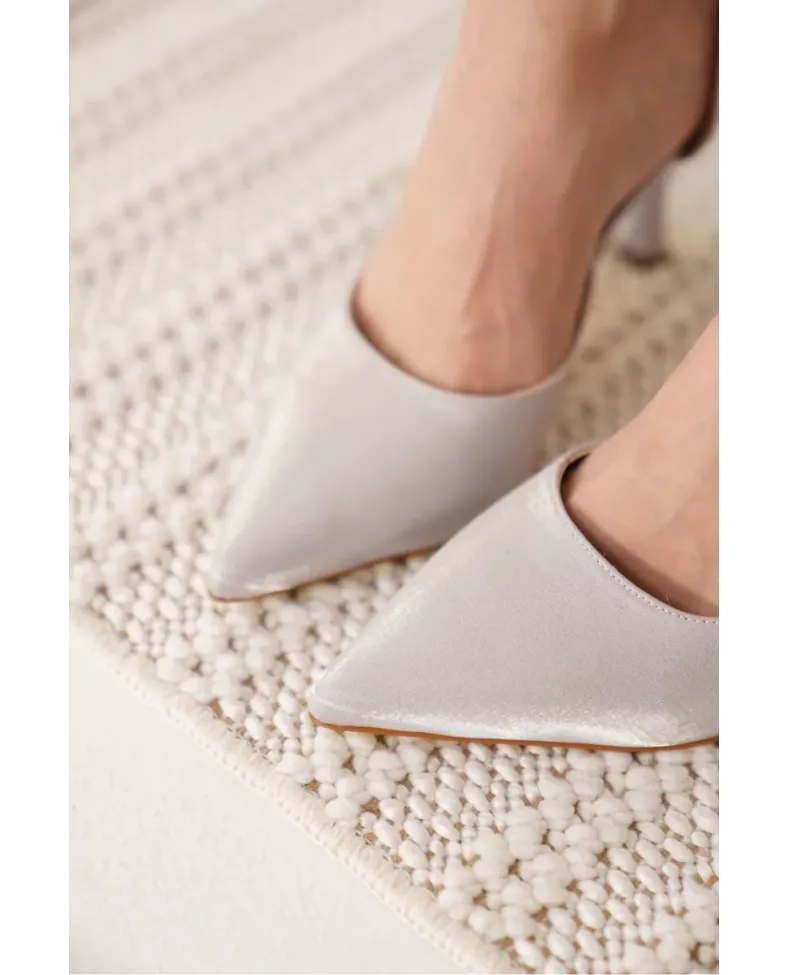 Kadın Gümüş Topuklu Ayakkabı TR08MS45B