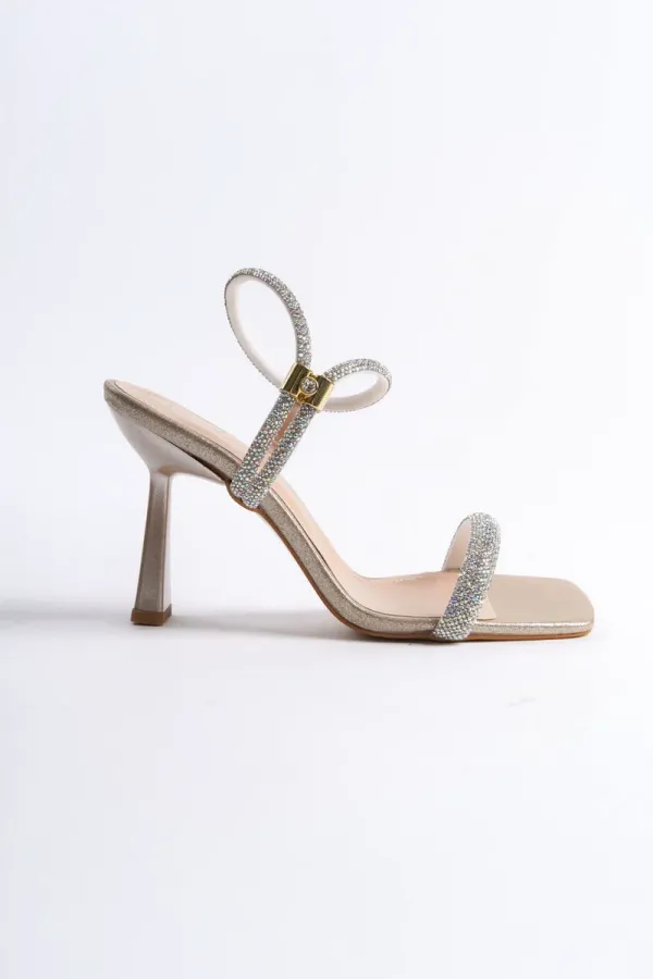 Altın Taşlı Kadın Topuklu Sandalet TR29MY03B