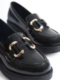 Rugan Siyah Gold Tokalı Kadın Loafer TR17MS02A Somersan Giyim | Kadın, Erkek ve Çocuk Moda