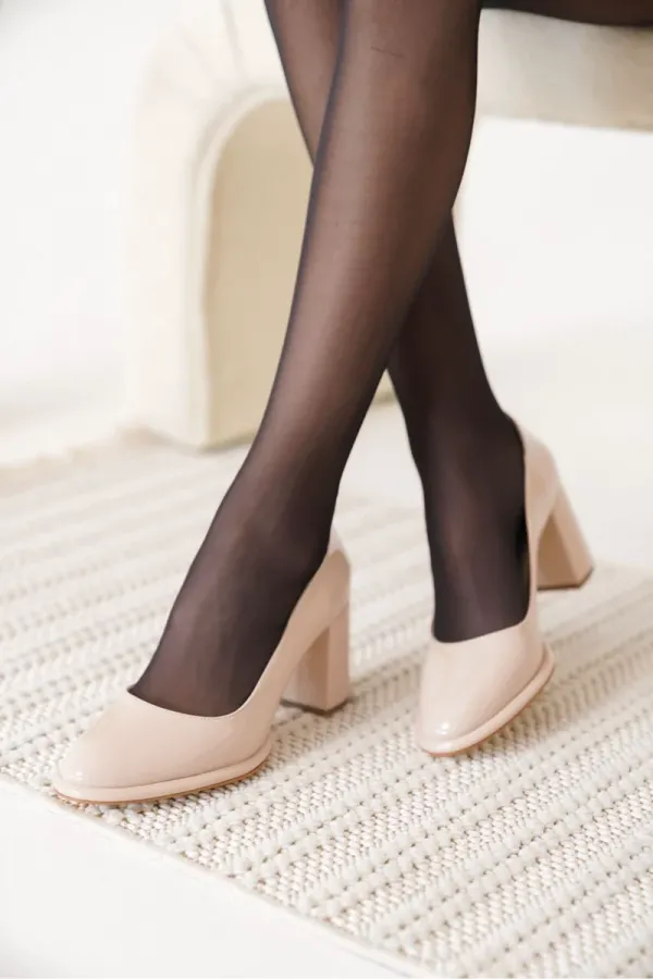 Bej Rugan Kadın Topuklu Ayakkabı TR18MS11C