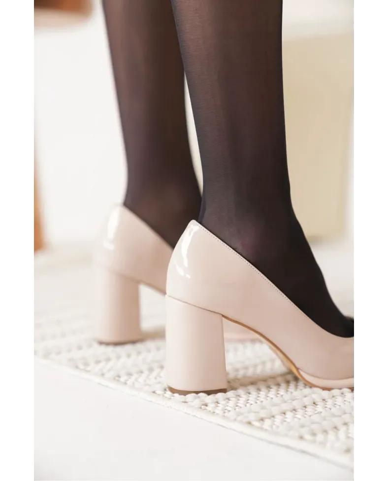 Bej Rugan Kadın Topuklu Ayakkabı TR18MS11C