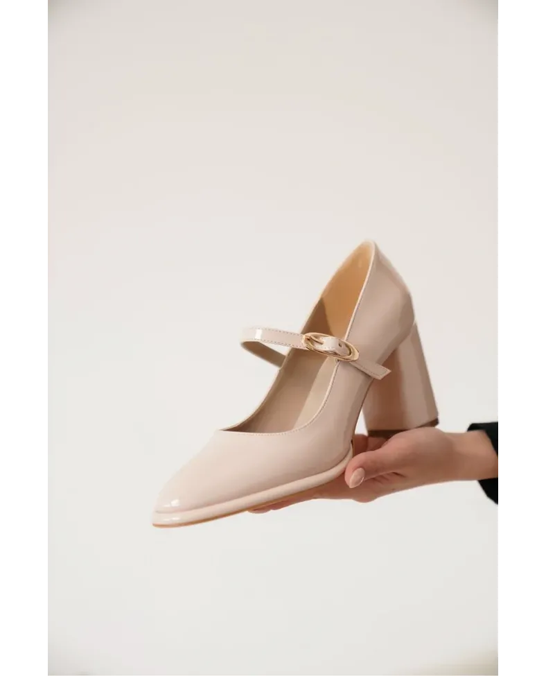 Bej Kadın Topuklu Ayakkabı TR18MS12B