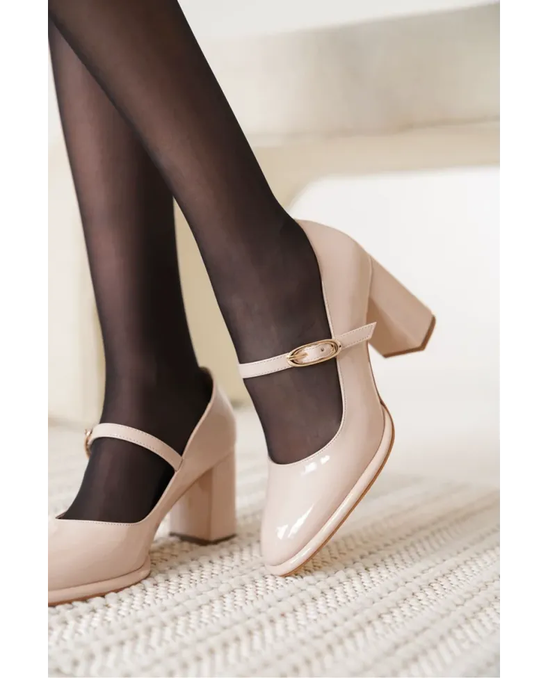 Bej Kadın Topuklu Ayakkabı TR18MS12B