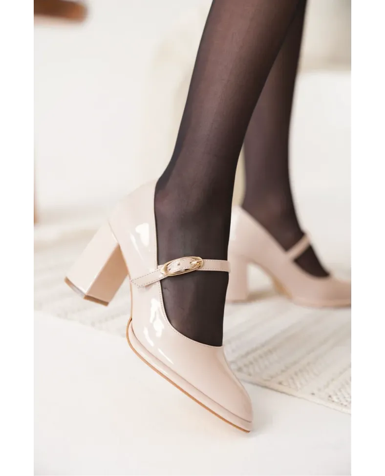 Bej Kadın Topuklu Ayakkabı TR18MS12B