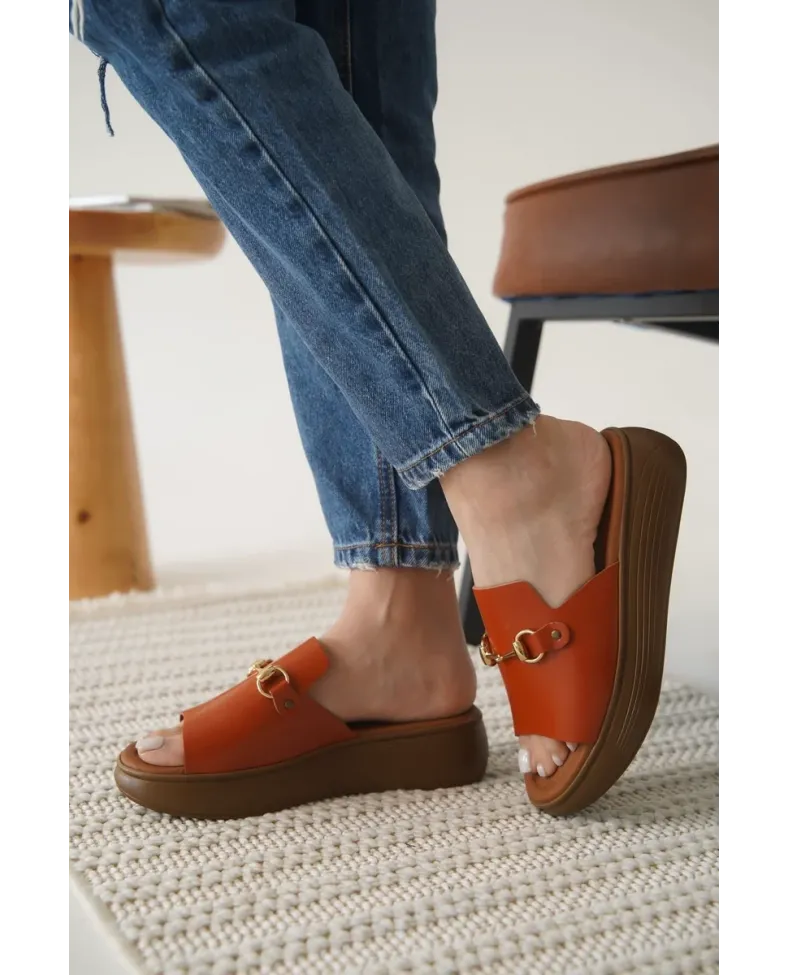 Kiremit Hakiki Deri Terlik TR31MY62F