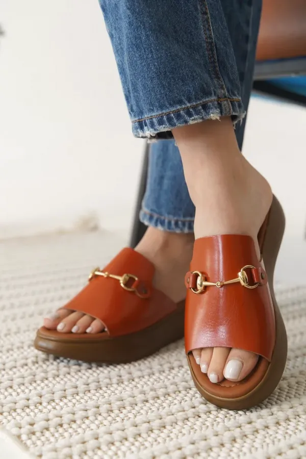 Kiremit Hakiki Deri Terlik TR31MY62F