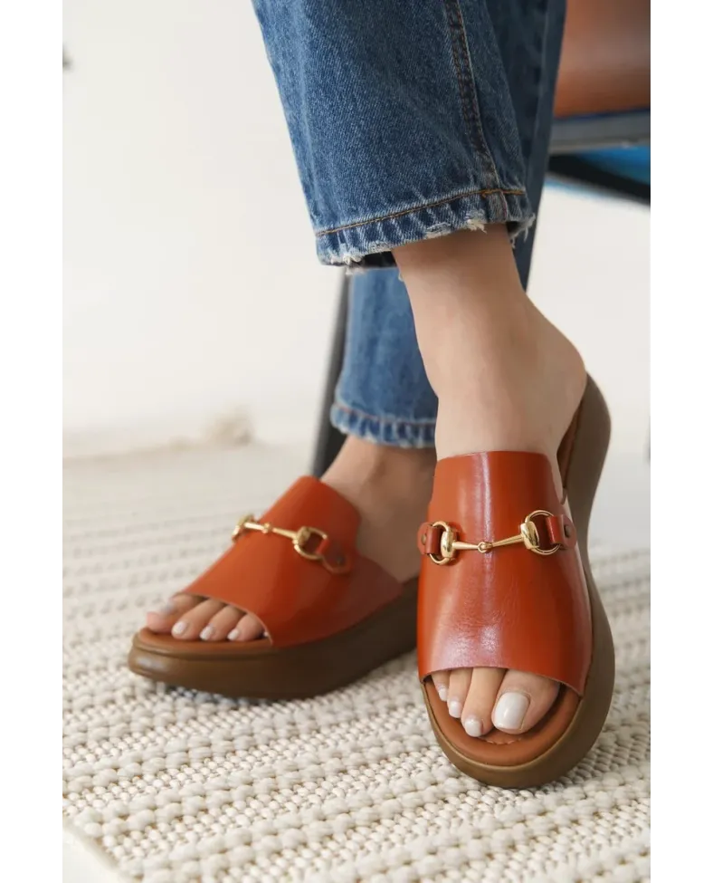 Kiremit Hakiki Deri Terlik TR31MY62F