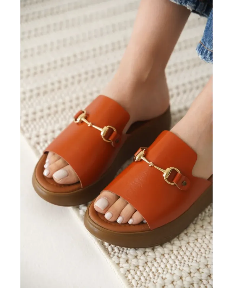 Kiremit Hakiki Deri Terlik TR31MY62F