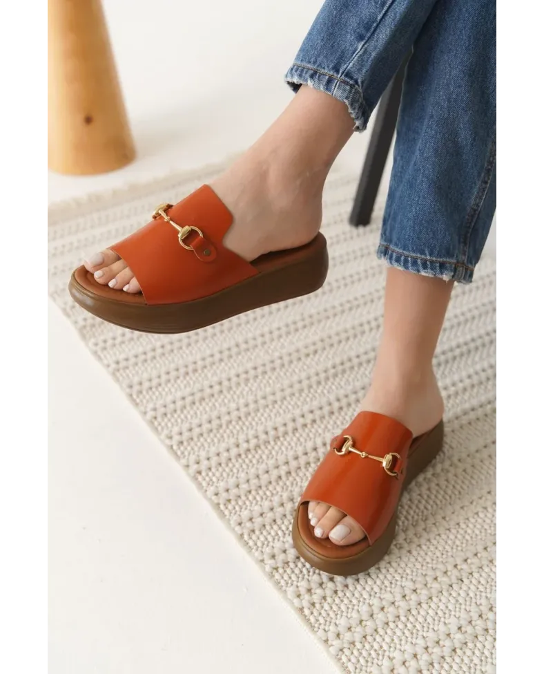 Kiremit Hakiki Deri Terlik TR31MY62F