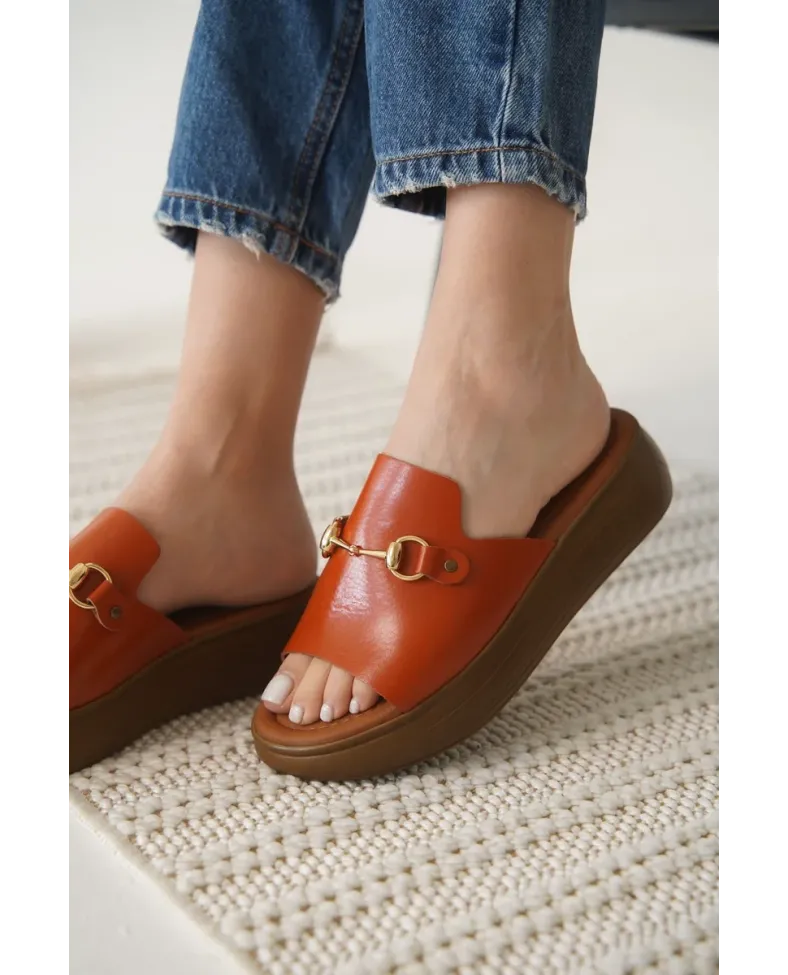 Kiremit Hakiki Deri Terlik TR31MY62F