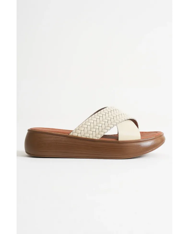 Bej Hakiki Deri Terlik TR31MY53H