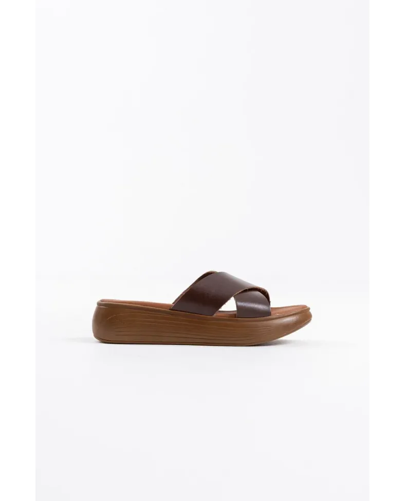 Acı Kahve Hakiki Deri Terlik TR31MY54L