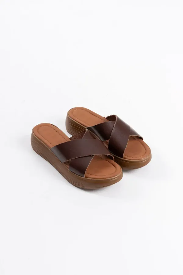 Acı Kahve Hakiki Deri Terlik TR31MY54L