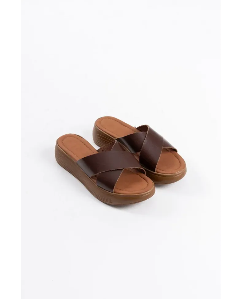 Acı Kahve Hakiki Deri Terlik TR31MY54L