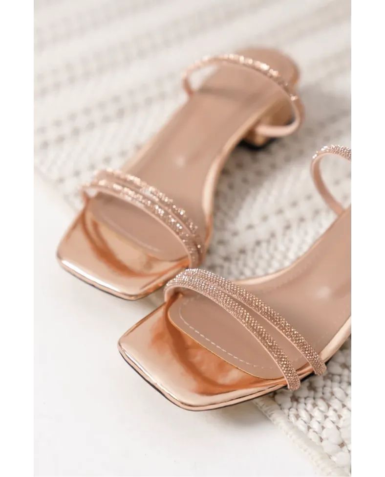 Kadın Kalın Topuklu Rose Gold Terlik TR20MY14G