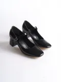 Siyah Rugan Topuklu Kadın Ayakkabı TR16MS01A
