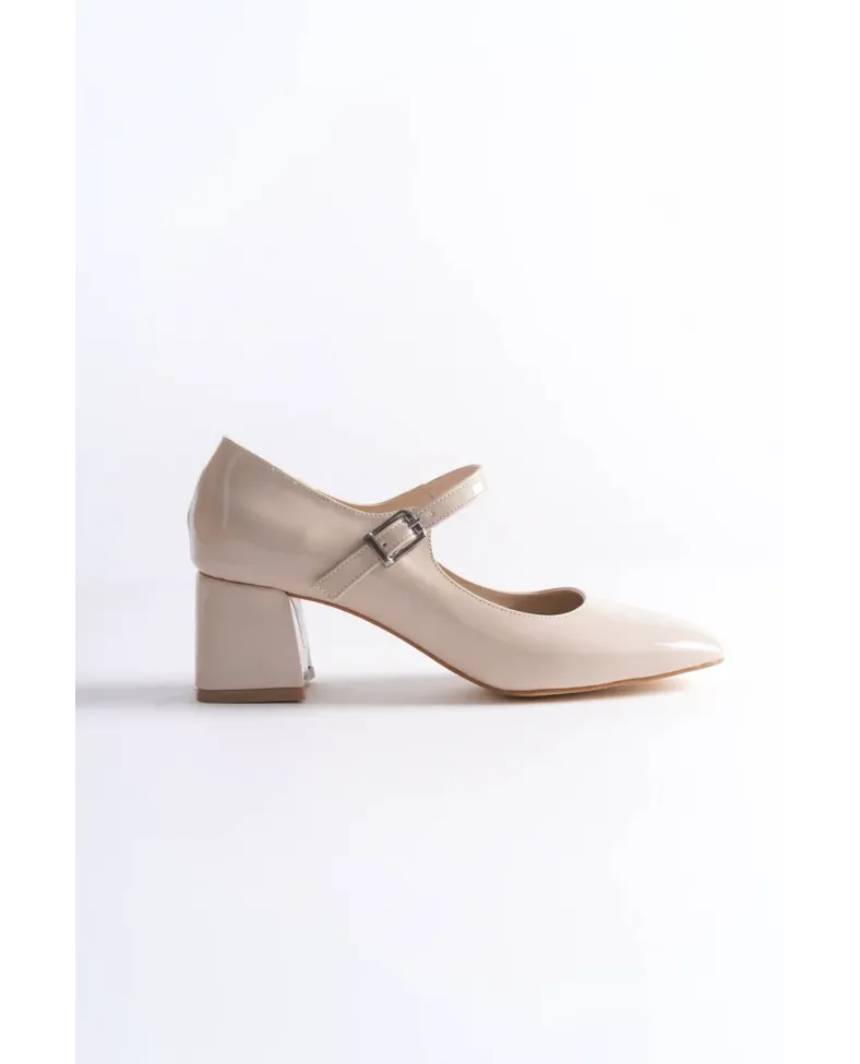 Bej Rugan Topuklu Kadın Ayakkabı TR16MS01B