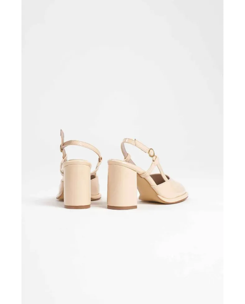 Açık Sarı Rugan Kadın Topuklu Ayakkabı TR18MS18B