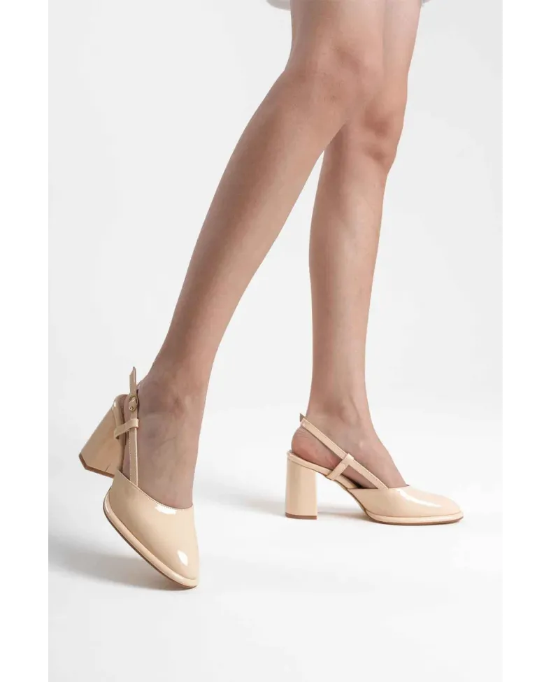 Açık Sarı Rugan Kadın Topuklu Ayakkabı TR18MS18B