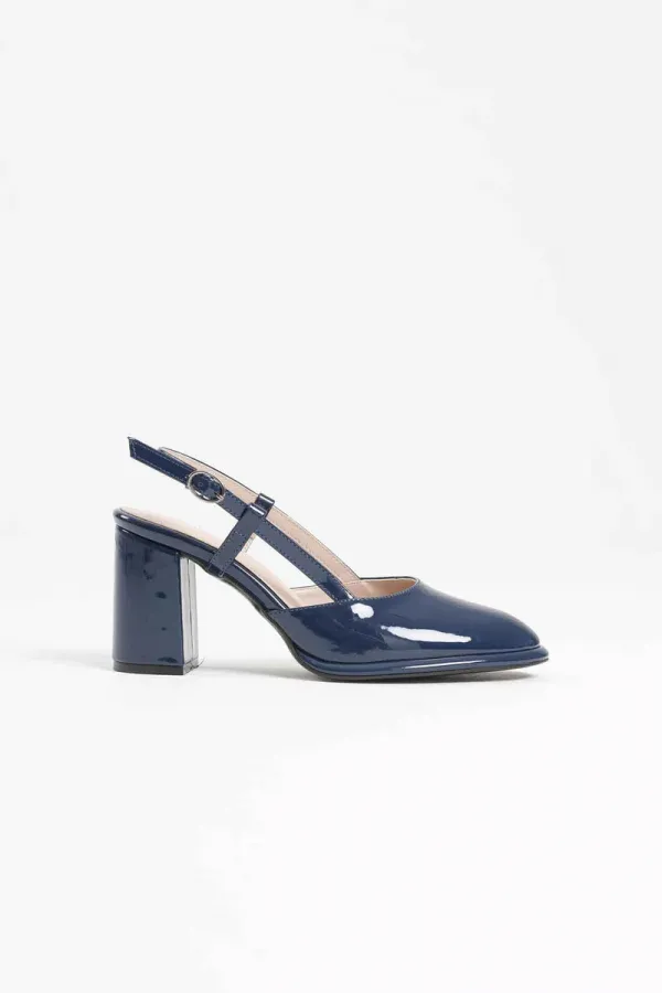 Lacivert Rugan Kadın Topuklu Ayakkabı TR18MS18C